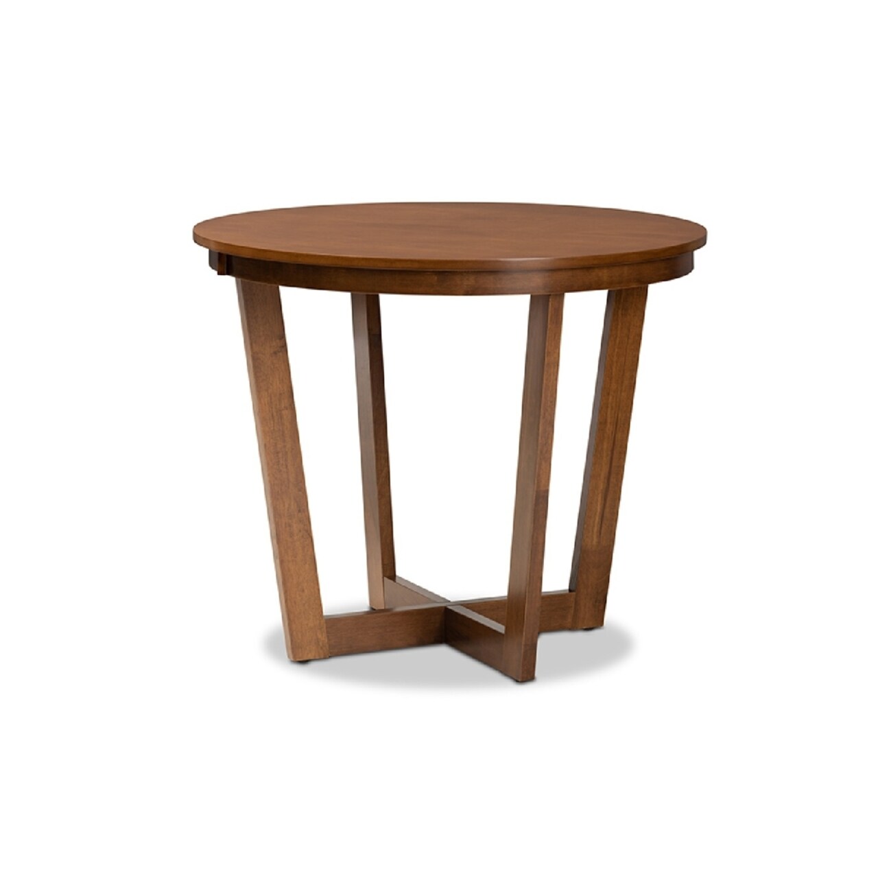 Wholesale Interiors Baxton Studio Alayna Modern and Contemporary Walnut Brown Finished 35-Inch-Wide Round Wood Dining Table